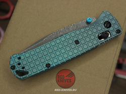 Нож Benchmade 535 Bugout Frag Titanium Damascus A+++ - титан цвет иний, клинок дамаск