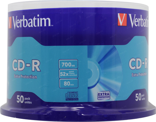 CD-R Verbatim   700Mb 52x sp. <уп.50  шт>  на шпинделе <43351>