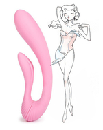 Вибратор перезаряжаемый с гнущимся клиторальным массажером G-Wave (10 режимов) (Цвет: розовый)