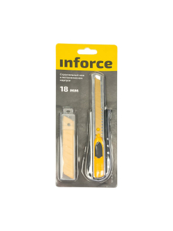 Строительный нож 18 мм в металлическом корпусе Inforce 06-02-10