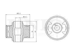Сайлентблок задний переднего нижнего рычага UNIO RMP-20657