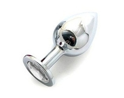 Анальная втулка с кристаллом Large прозрачный 9 см