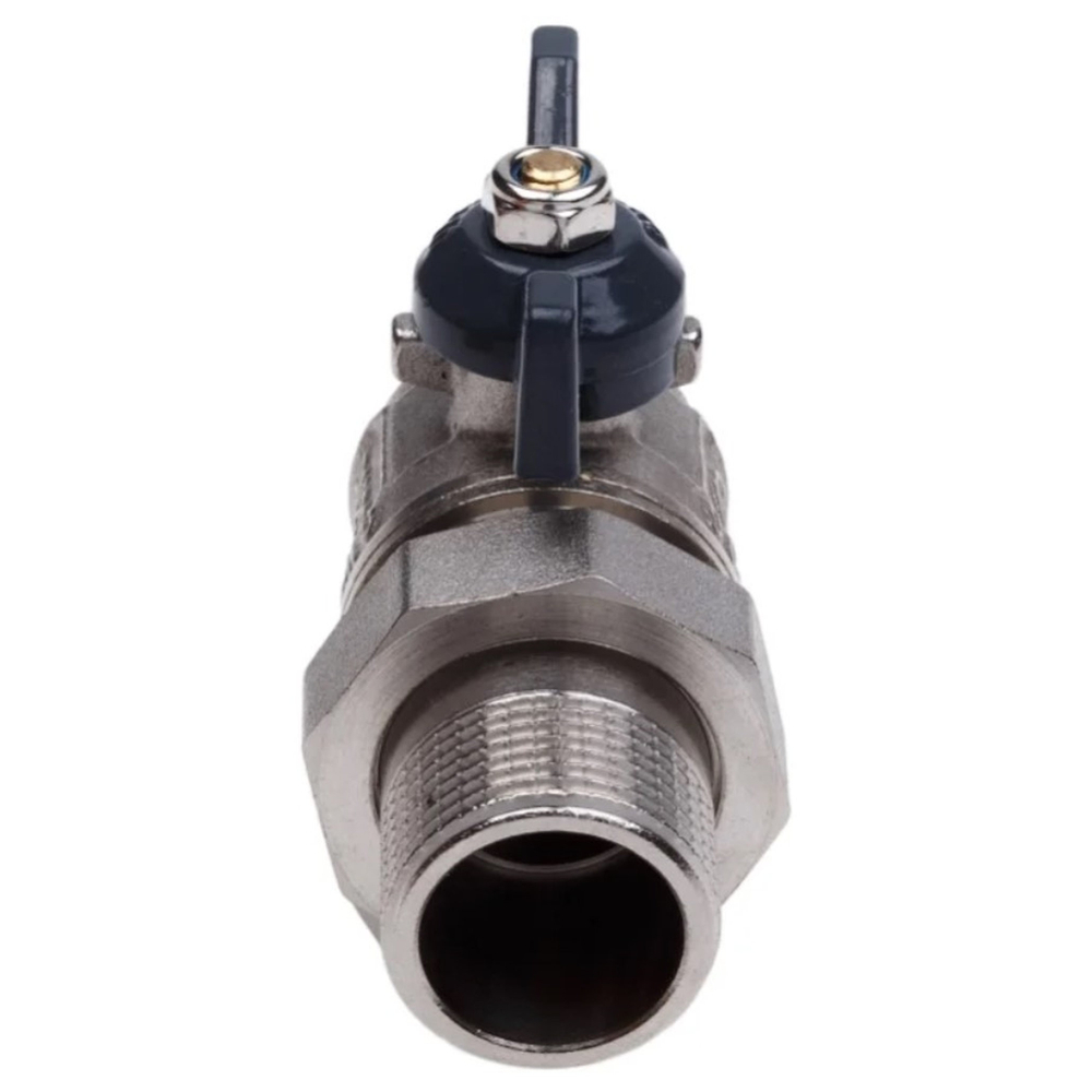 Кран шаровой AQUALINK со сгоном угловой FM 1/2 LU B гайка-штуцер бабочка (100/10)