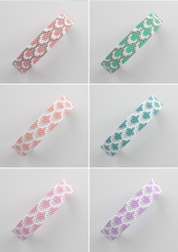 Схема PEYOTE, Схема браслета мозаичное плетение, узор из Miyuki Delica 11/0, файл PDF, №294