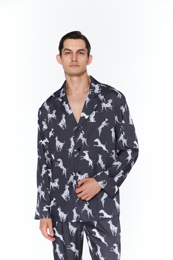 Шелковый мужской костюм с далматинцами