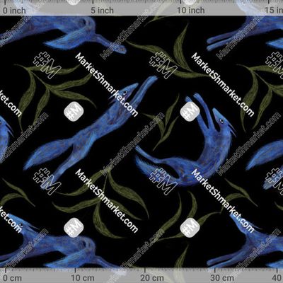 Синие волки на черном by Люблю Коз 323 DPI