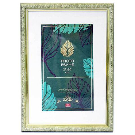 Фоторамка пластик 21х30 см Эрмитаж майско-зеленый с золотом