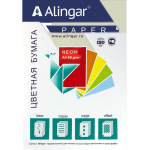 Бумага цветная для офиса А4, 50л., Неон "Розовый", Alingar, 80г/м2, пленка т/у