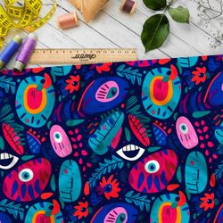 Ткань премиум таффета мультяшные глаза