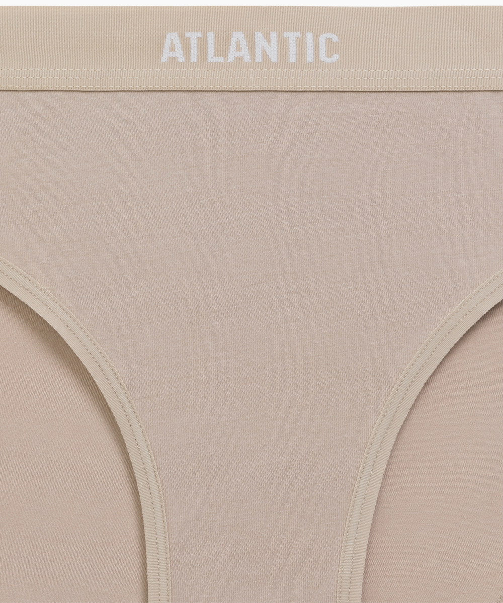 Трусы женские спорт Atlantic, набор из 3 шт., хлопок бежевые + розовые + зеленые, 3CLP-012E