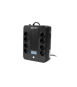SMARTWATT линейно-интерактивный, 1000/600 ВА/Вт, напольный/настенный, LCD дисплей, Shuko CEE7/4 - 8 шт. (4 шт. с резервным питанием, 4 шт. - сетевой фильтр)