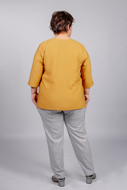 Повседневная туника 1826оп, горчичный #97Г201826оп
