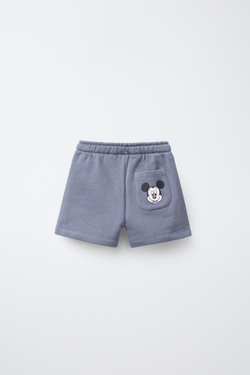 ZARA ШОРТЫ-БЕРМУДЫ С ПРИНТОМ МИККИ МАУС ©DISNEY, АНТРАЦИТОВО-СЕРЫЙ