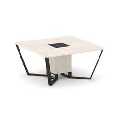 Steel Meet Стол переговорный квадратный KMK-PR.B.SP-08 Денвер Светлый/Графит Глянец/Металл Черный 16