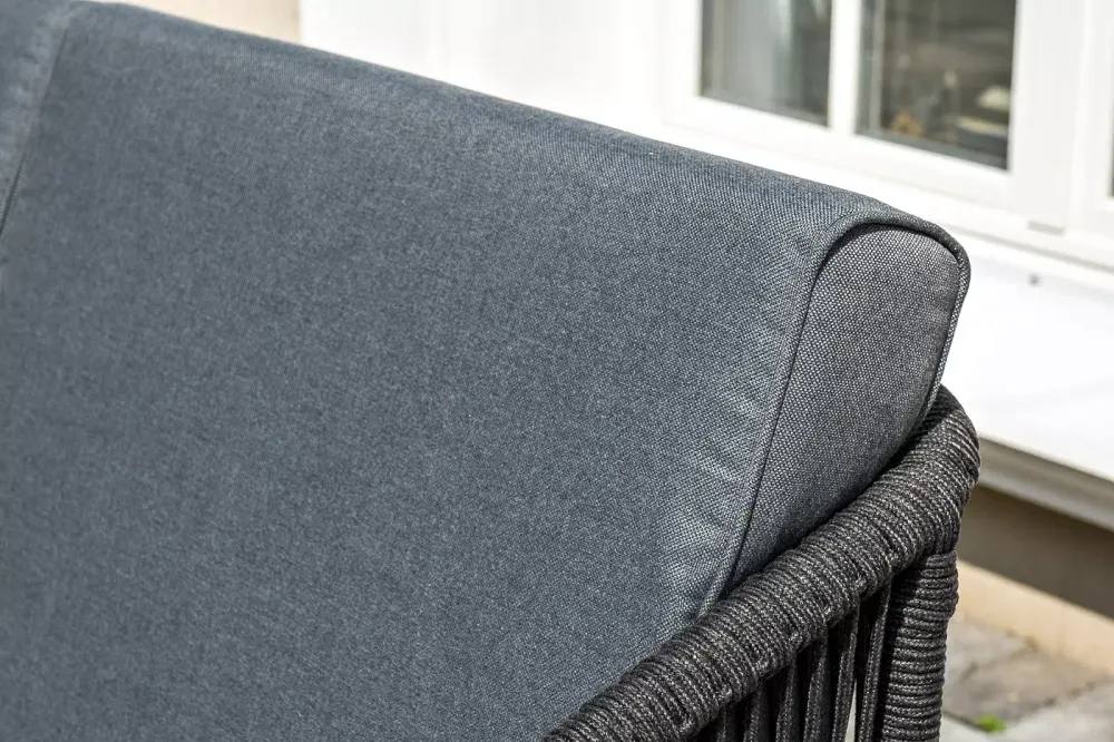 "Канны" лаунж-зона 4-местная плетеная из роупа (веревки), цвет темно-серый