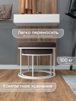 Комплект круглых банкеток - БКОР - коричневое на белом