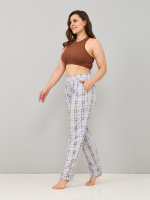 Брюки Б-18/клетка-рогожкабирюза