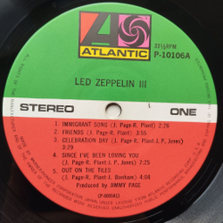 Винтажная виниловая пластинка LP Led Zeppelin III (Japan 1976) (No Obi) Immigrant Song