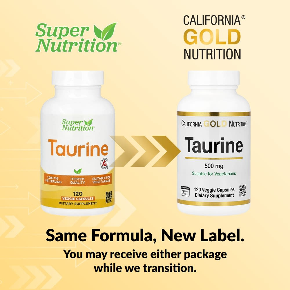 California Gold Nutrition, таурин, 120 растительных капсул (500 мг в 1 капсуле)