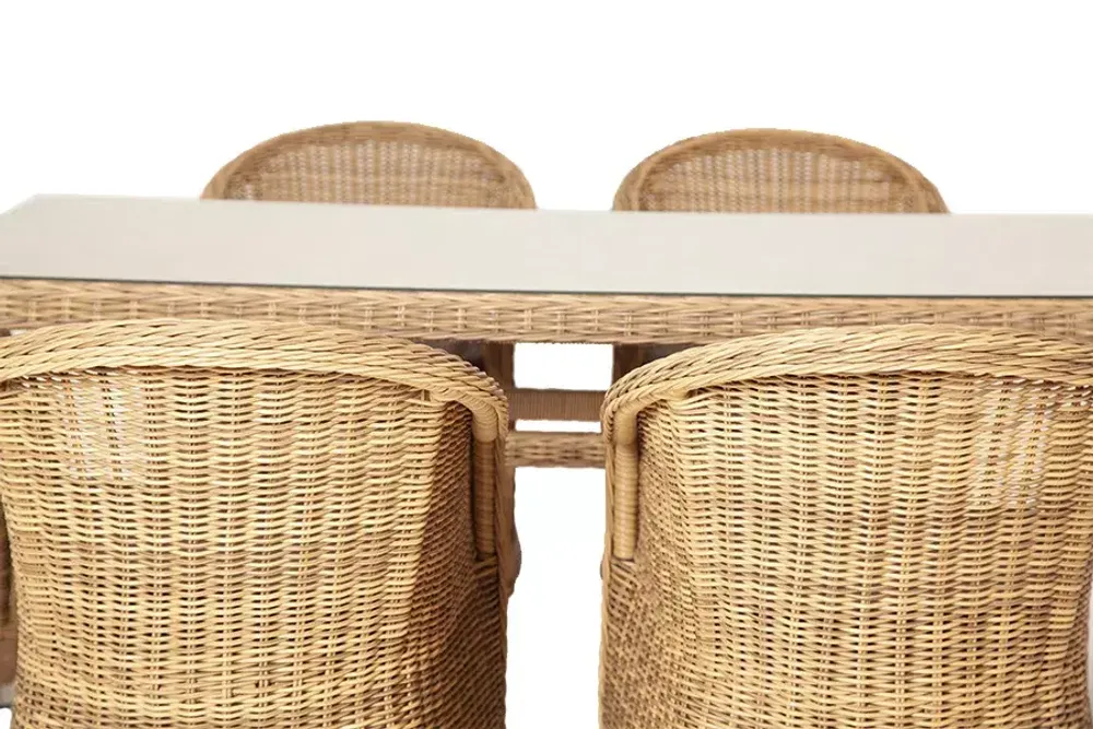 "Эспрессо" обеденная группа плетеная, цвет соломенный