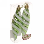 Ёлочные игрушки «Таинственное очарование» Сосульки 10 см (набор 2шт), салатовый