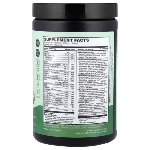 Terra Origin, Healthy Greens, киви и клубника, 315,6 г (11,13 унции)