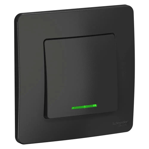 BLANCA С/У 1-клавишный ПЕРЕКЛЮЧАТЕЛЬ (сх.6) с подсв.,10А, 250В, АНТРАЦИТ