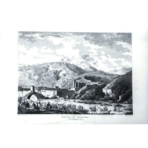 Сражение у Миллезимо. Гравюра из альбома Военные кампании Франции. Париж. 1834