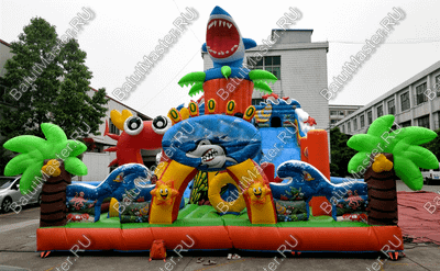 Коммерческий надувной батут "На морском дне" 16*8*8 м