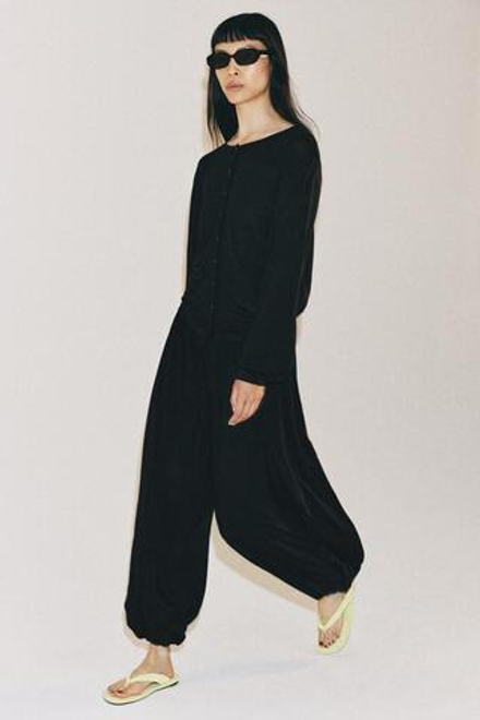 ZARA СВОБОДНЫЕ БРЮКИ-ШАРОВАРЫ, ЧЕРНЫЙ