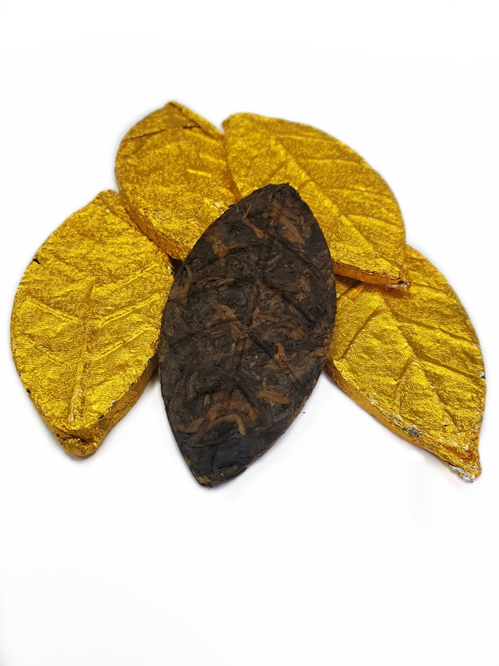 59206 Чай прессованный черный Пуэр Шу  "Сэнчжун, Золотой Лист" (1 шт 7-8гр.)