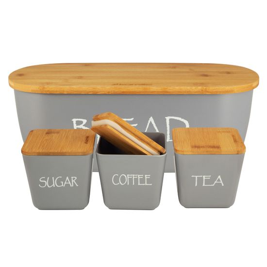Хлебница с 3 емкостями Kamille KM-1133 из бамбука