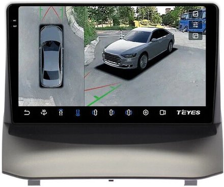 Магнитола для Ford Fiesta MK6 2008-2012 (красный БК, рамка тип 1) - Teyes CC3-2K-360 на Android 10, 2K QLED, 6Гб+128Гб, CarPlay, 4G SIM-слот, 4 камеры в комплекте
