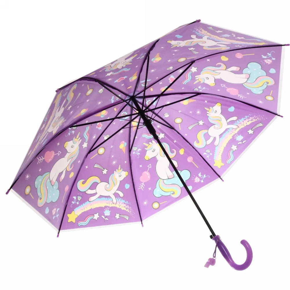 Зонт детский полуавтомат «Ultramarine - Единорожек на луне», 8 спиц, d-85см, длина в слож. виде 68см ●