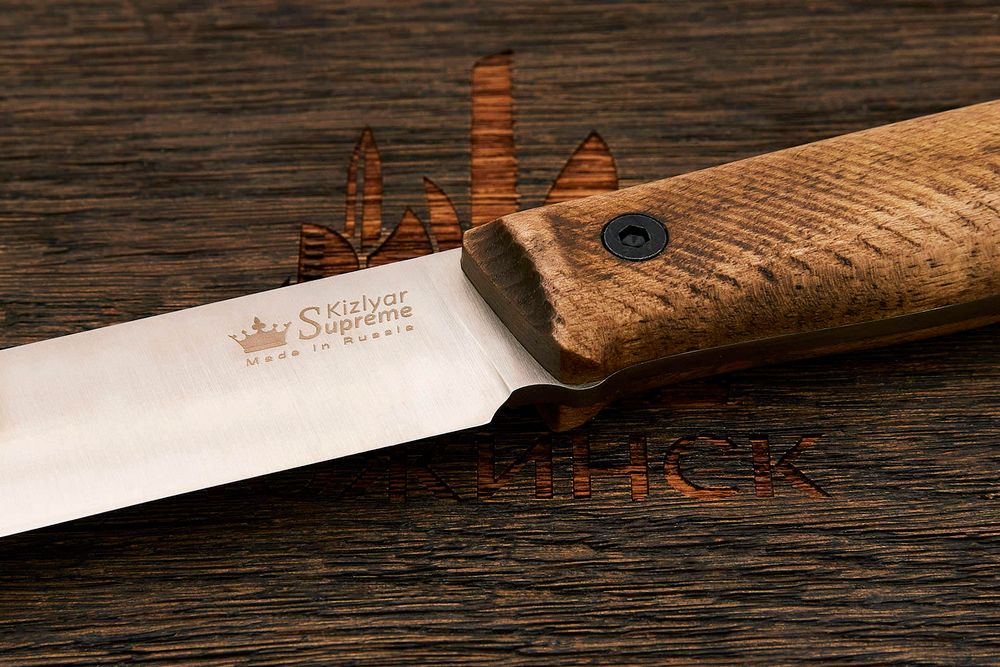 Нож туристический Kizlyar Supreme Forester, клинок 119мм, сталь AUS-10Co, рукоять орех