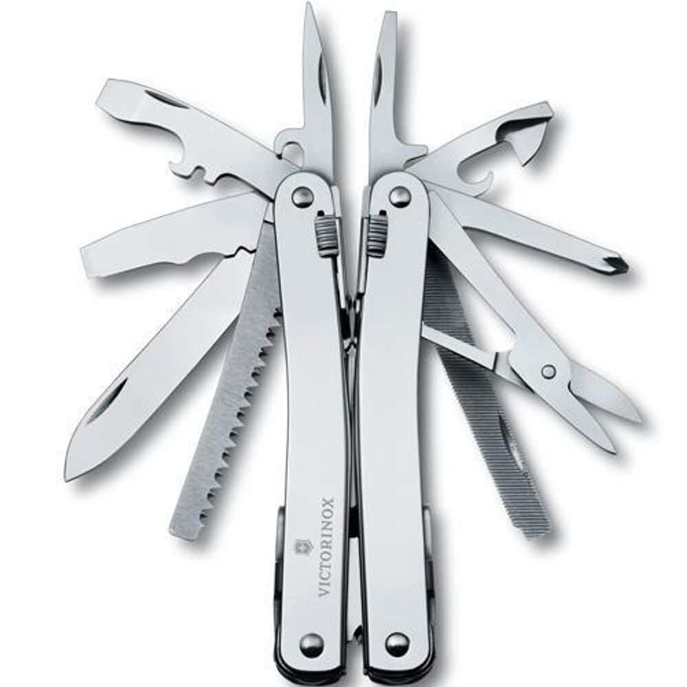 Мультитул VICTORINOX SwissTool Spirit X, 105 мм, 26 функций, в кожаном чехле
