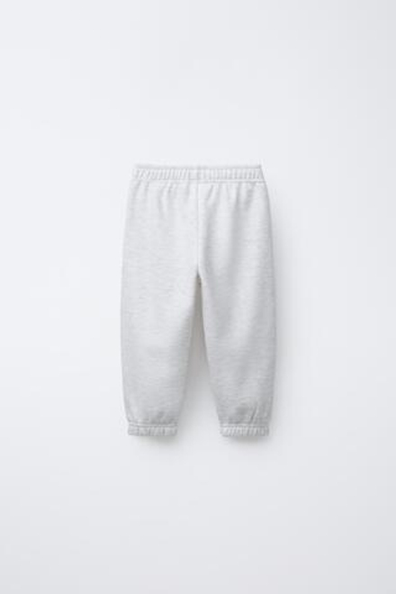 ZARA БАЗОВЫЕ БРЮКИ-ДЖОГГЕРЫ С СЕРДЕЧКОМ, СЕРЫЙ МЕЛАНЖ