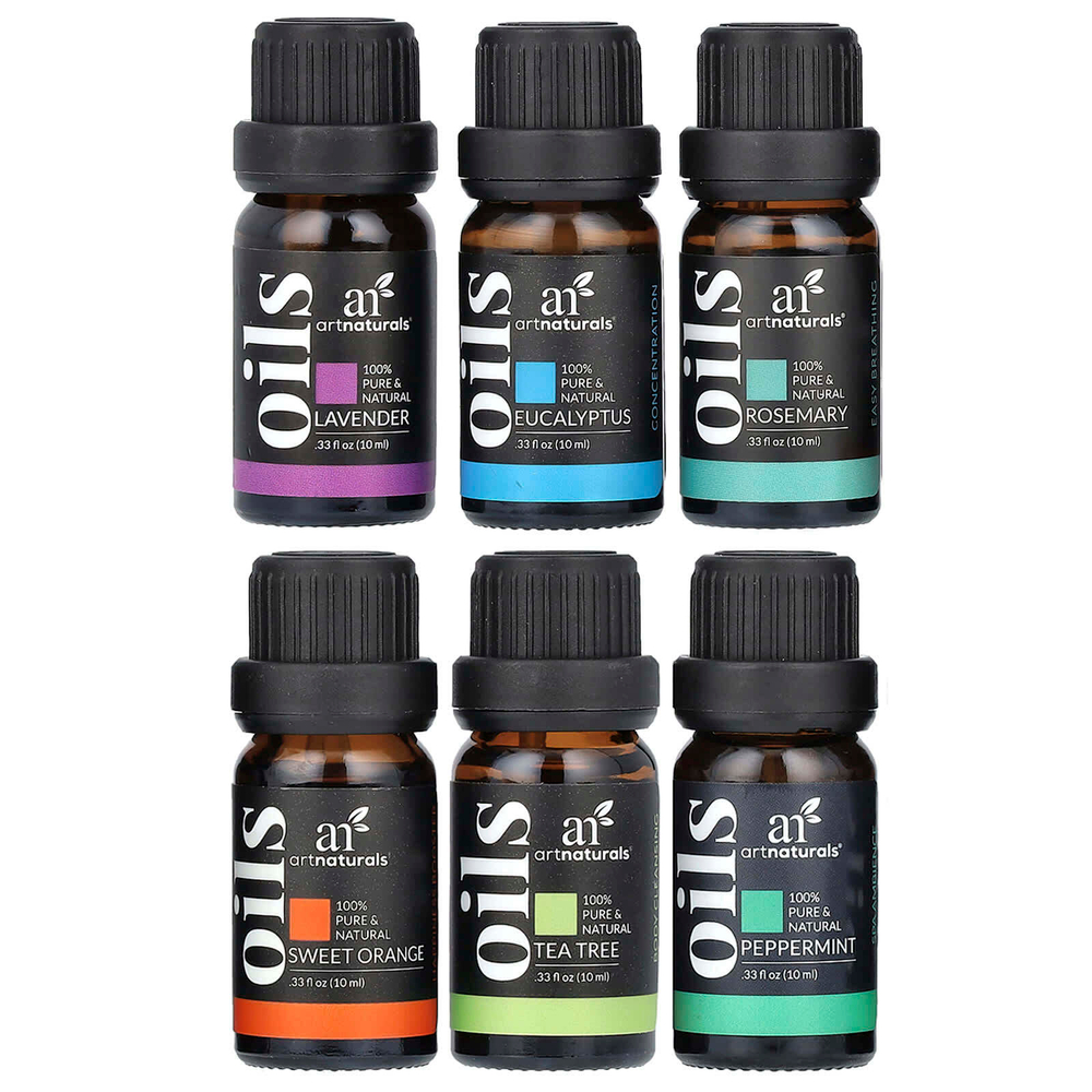 artnaturals, набор лучших 6 эфирных масел, набор из 6 предметов, по 10 мл (0,33 жидк. унции)