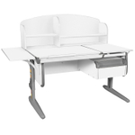 Растущая парта с навесной тумбой, задней и боковой полками Дэми СУТ 25-05-Б1НЗ (1500×880 мм)