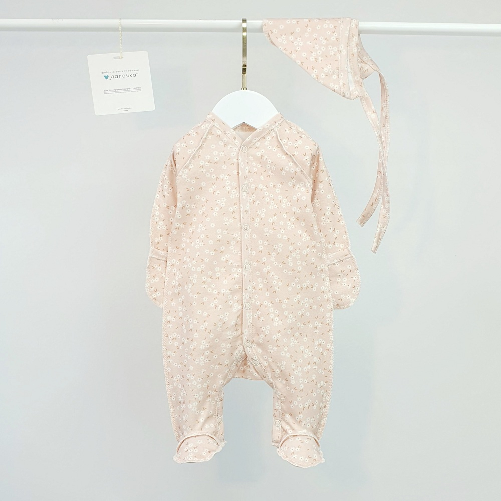 Слип, Нюдовый в мелкий цветочек