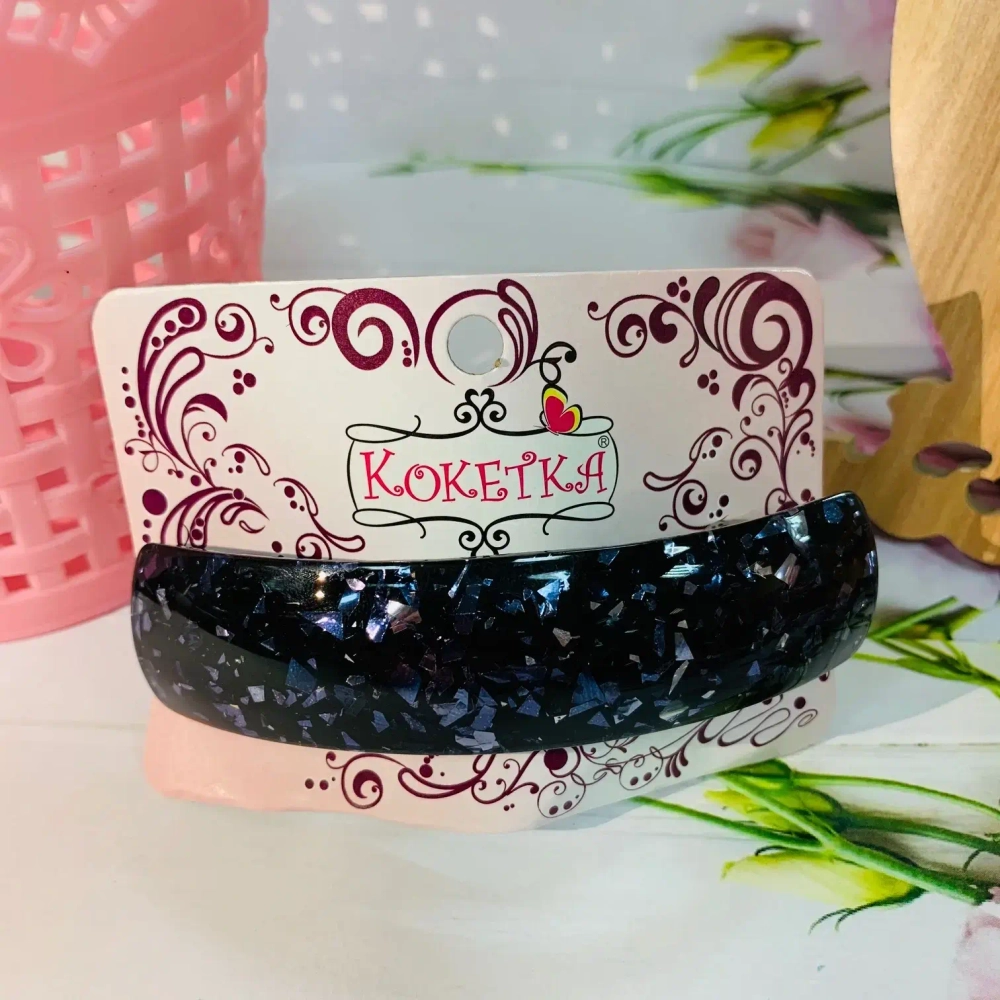 Заколка автомат «Коллекция Монталь-Блекс», прямоуг., микс 6 цветов, 10*2см (Кокетка)