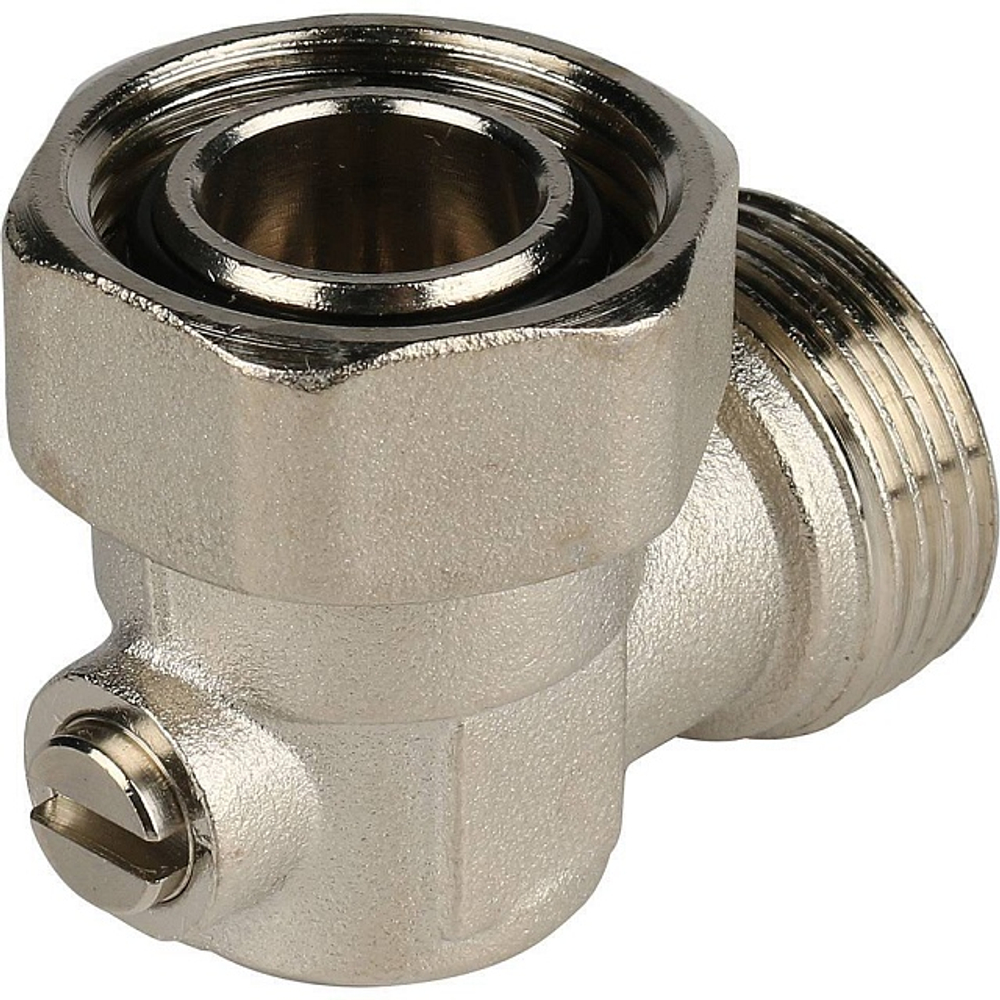 Узел нижнего подключения угловой STOUT - 3/4" (НР/НГ, PN10, Tmax 120°С, раздельный)