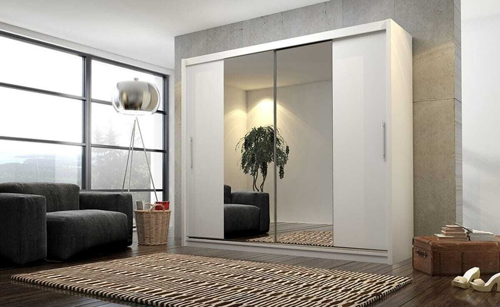 Шкаф-купе Айгерим 2 Белый Фасадный 0101  210*50*220