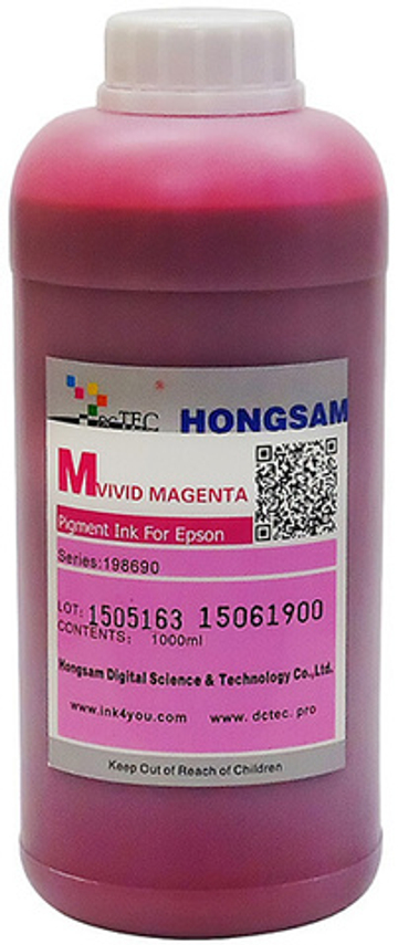 Чернила DCTec — HONGSAM пигментные для Epson серия: 198690 - Magenta (Пурпурный) 1000 мл.