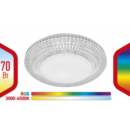 Светильник потолочный светодиодный ЭРА Классик с ДУ SPB-6-70-RC Metz RGB 70Вт 3400-5500К