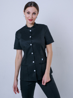 Костюм медицинский черный Медис Бл-334+Б-110