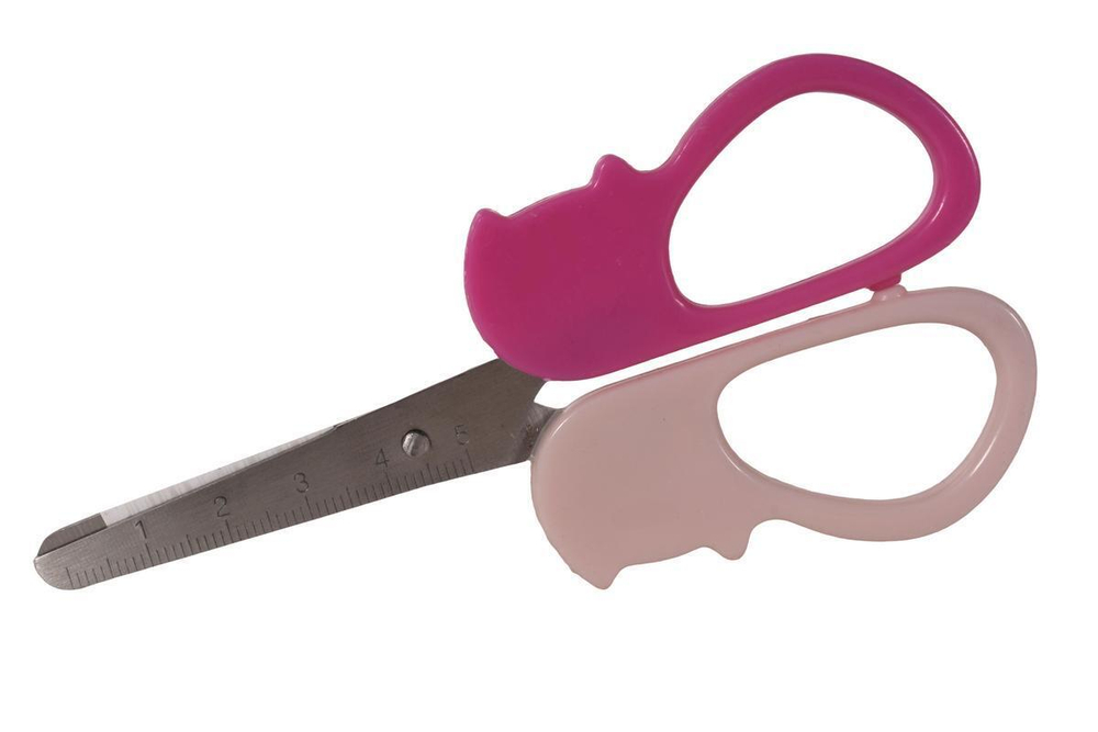 Ножницы детские "Киска", 12 см, 3 цвета микс