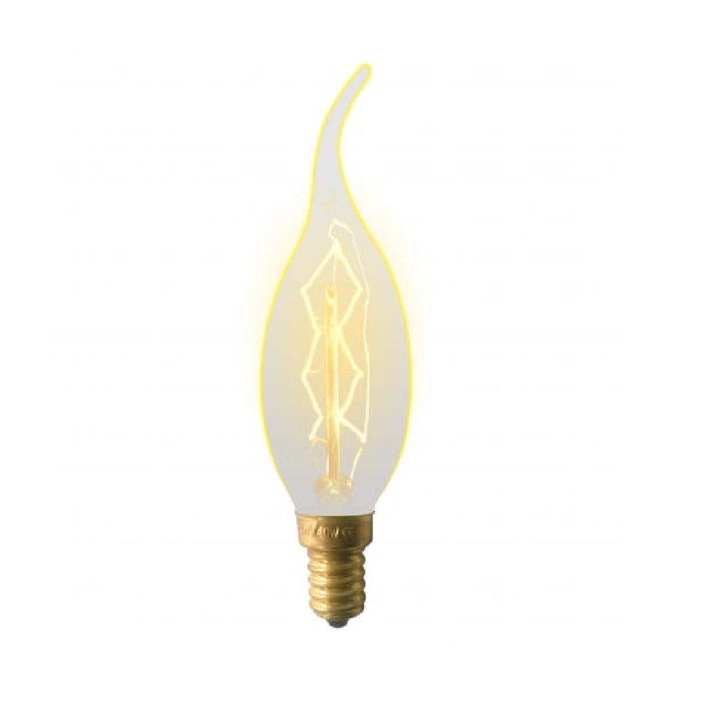 Лампа накал. Uniel LOFT CW35 E14 60W Свеча на ветру винтаж лампа накаливания IL-V-CW35-60/GOLDEN/E1