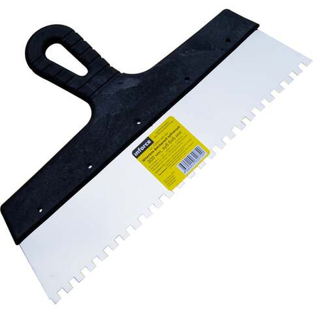 Зубчатый шпатель Inforce 300 мм зуб 6х6 мм с пластиковой ручкой 020605-006-300