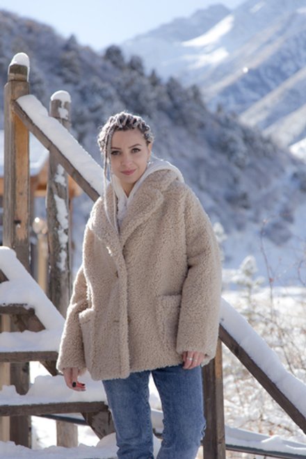 Пиджак женский "Оверсайз" из натурального меха "Тедди"